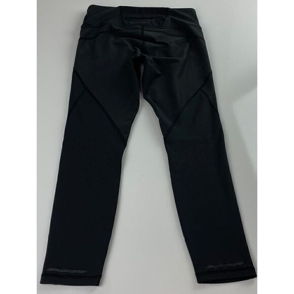 Athleta Mesh Ventilation Ankle Leggings Womens Medium Black Athleisure BK0467 - Picture 2 of 7